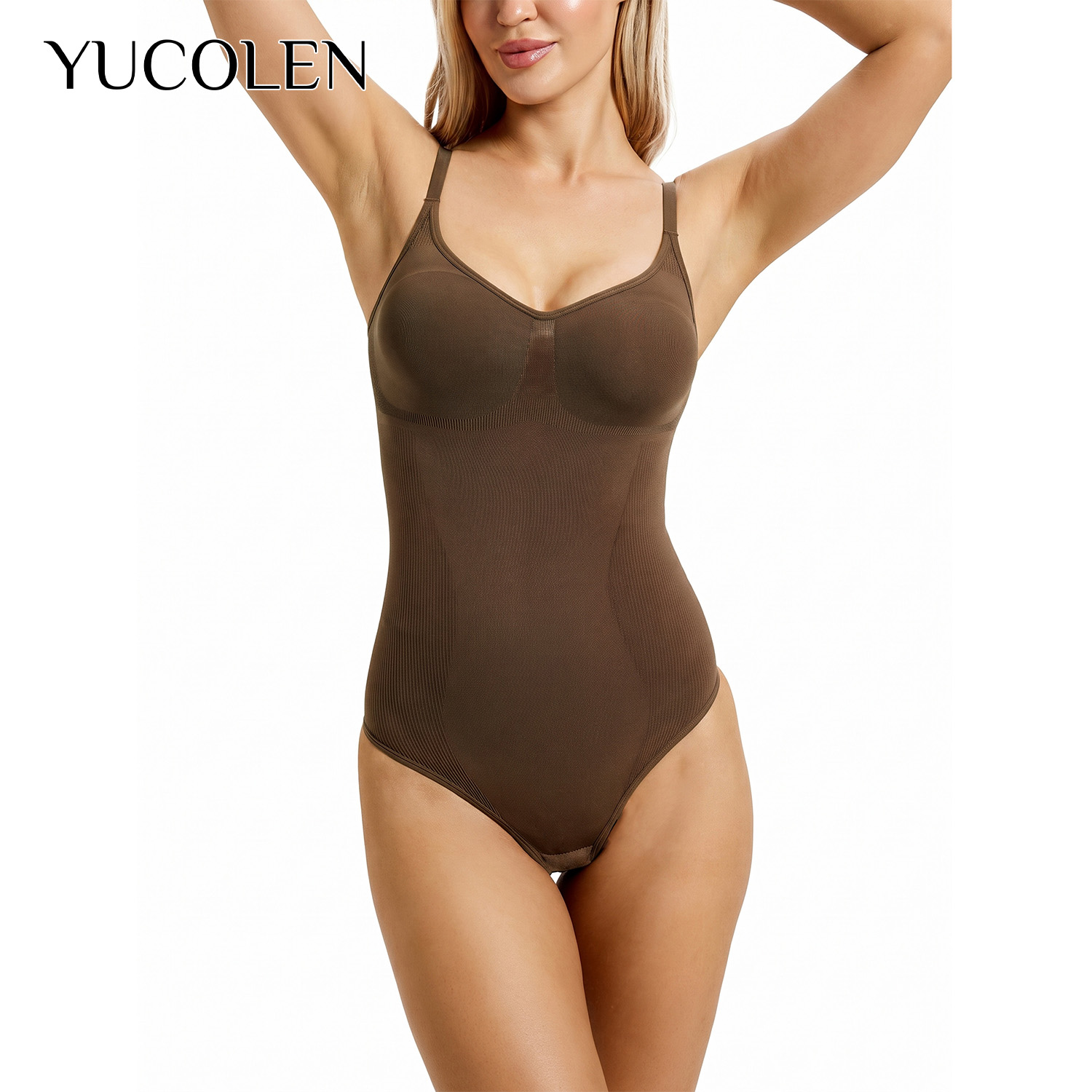 Shapewear Bodysuit Firm - YUCOLEN 여성용 U 넥 끈 팬티