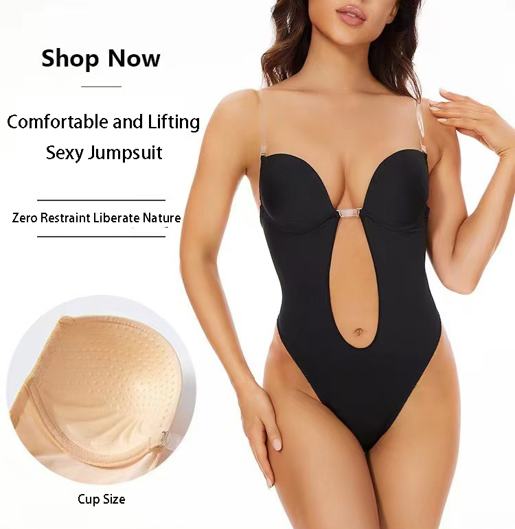 Shapewear Bodysuit Firm - 미끄럼 방지 접착식 백리스 바디 쉐이퍼