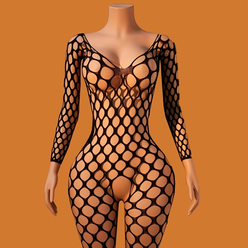 3피스 세트: 섹시한 홀터넥 망사 바디스타킹, 컷아웃  - Bodystocking Fishnet 리뷰 및 가격