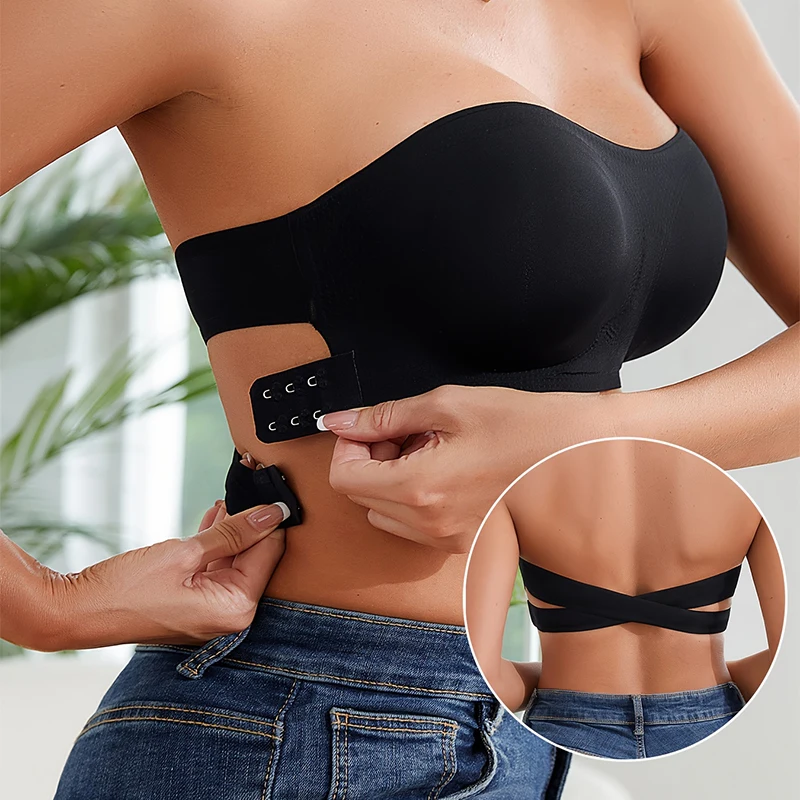 여성용 섹시한 어깨끈 없는 푸쉬업 브라, 탈부착 가능한 - Push Up Bra Padded 리뷰 및 가격