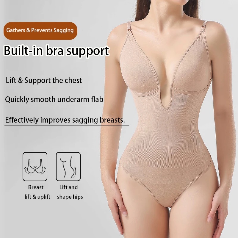 여성용 백리스 바디슈트 쉐이프웨어 딥 V넥 슬리밍 언더 - Shapewear Bodysuit Firm 리뷰 및 가격