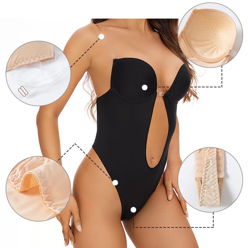 미끄럼 방지 접착식 백리스 바디 쉐이퍼 브라 U 플런지 - Shapewear Bodysuit Firm 리뷰 및 가격