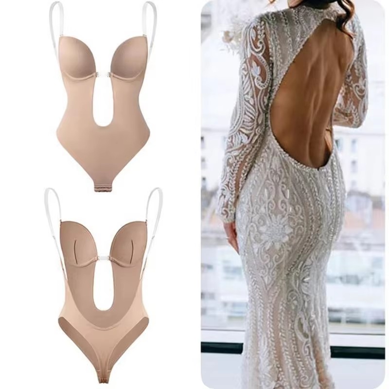미끄럼 방지 접착식 백리스 바디 쉐이퍼 브라 U 플런지 - Shapewear Bodysuit Firm 리뷰 및 가격